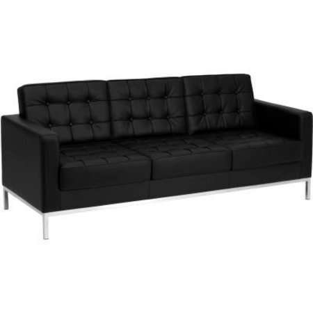 GEC Contemporary Modular Lounge Sofa - Leather - Black - Hercules Lacey Series ZB-LACEY-831-2-SOFA-BK-GG